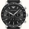 Men'S Emporio Armani | Emporio Armani Men'S | Black Chronograph Dial | Black Leather Strap