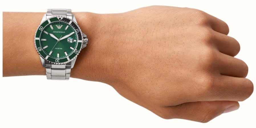 Men'S Emporio Armani | Emporio Armani Men'S | Green Dial | Stainless Steel Bracelet