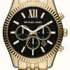 Men'S Michael Kors | Michael Kors Men'S Lexington Gold Toned And Black Watch