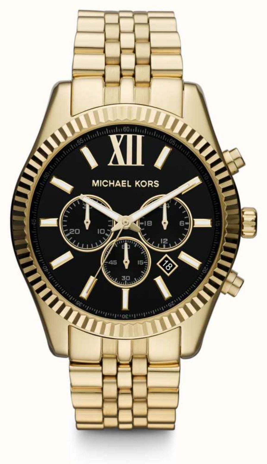 Men'S Michael Kors | Michael Kors Men'S Lexington Gold Toned And Black Watch