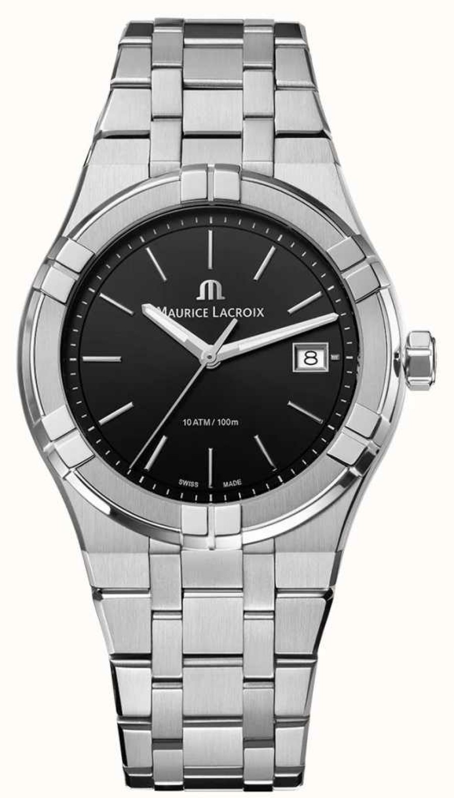 Women'S Maurice Lacroix | Maurice Lacroix Aikon Quartz (40Mm) Black Dial / Stainless Steel