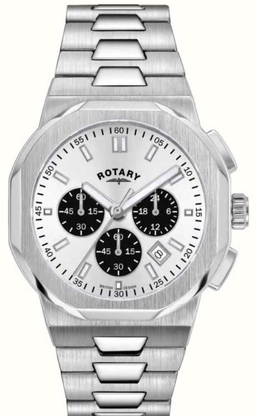 Men'S Rotary | Rotary Men'S Regent | Silver Chronograph Dial | Stainless Steel Bracelet