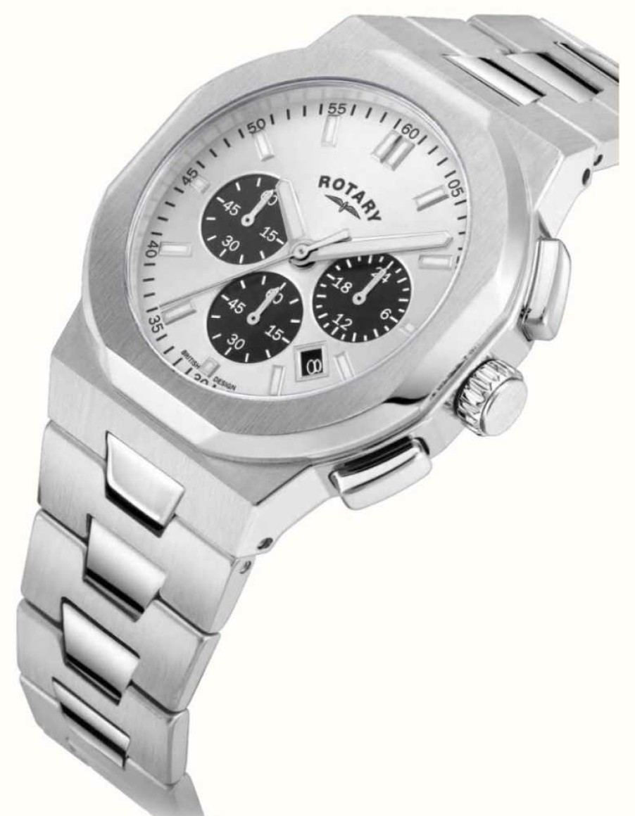 Men'S Rotary | Rotary Men'S Regent | Silver Chronograph Dial | Stainless Steel Bracelet