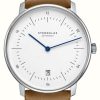 Men'S STERNGLAS | Sternglas Naos Quartz (38Mm) White Dial / Tan-Brown Leather