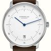 Jewelry STERNGLAS | Sternglas Naos Quartz (38Mm) White Dial / Brown Leather