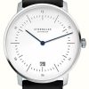 Men'S STERNGLAS | Sternglas Naos Quartz (38Mm) White Dial / Black Leather