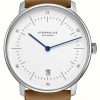 Men'S STERNGLAS | Sternglas Naos Automatic (38Mm) White Dial / Tan-Brown Leather