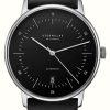 Men'S STERNGLAS | Sternglas Naos Automatic (38Mm) Black Dial / Black Leather