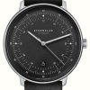 Men'S STERNGLAS | Sternglas Hamburg Quartz (42Mm) Black Dial / Black Leather