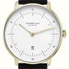 Women'S STERNGLAS | Sternglas Naos Xs Quartz (33Mm) White Dial / Black Leather