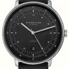 Men'S STERNGLAS | Sternglas Hamburg Automatic (42Mm) Black Dial / Black Leather