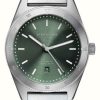 Men'S STERNGLAS | Sternglas Marus Automatic (42Mm) Green Dial / Stainless Steel Block Bracelet