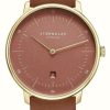 Women'S STERNGLAS | Sternglas Naos Xs Edition Flora Quartz (33Mm) Terracotta-Red Dial / Terracotta-Red Leather