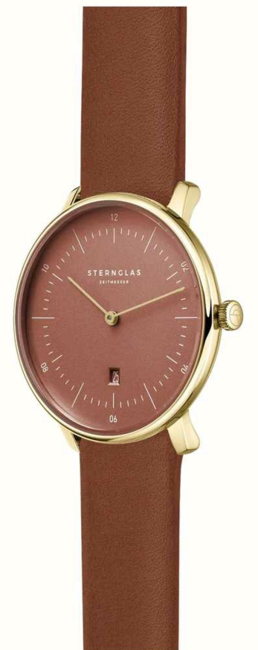 Women'S STERNGLAS | Sternglas Naos Xs Edition Flora Quartz (33Mm) Terracotta-Red Dial / Terracotta-Red Leather