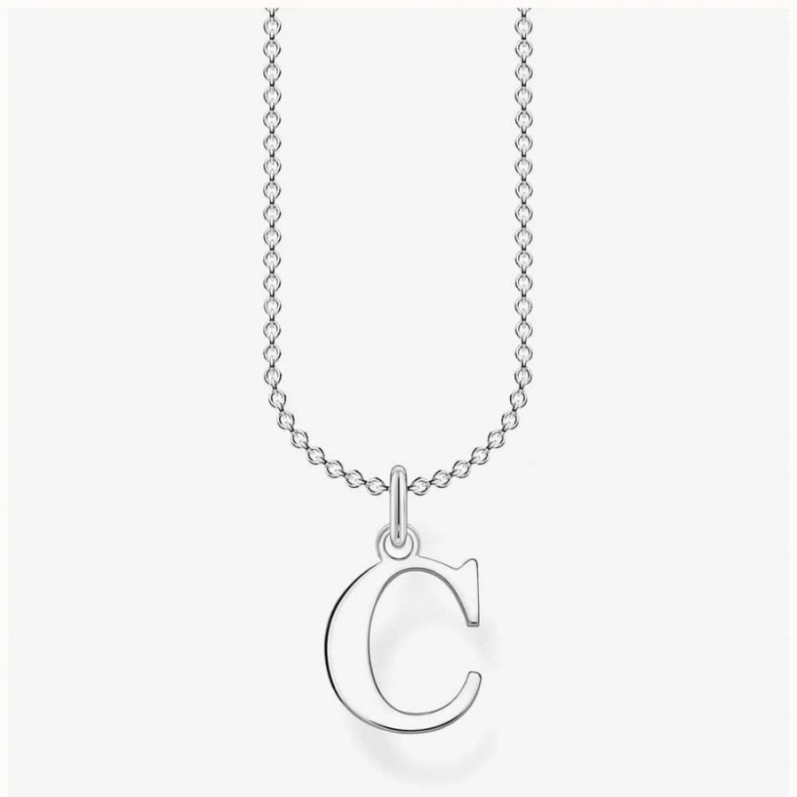 Jewelry Thomas Sabo Jewellery | Thomas Sabo Sterling Silver Necklace | 'C' Charm