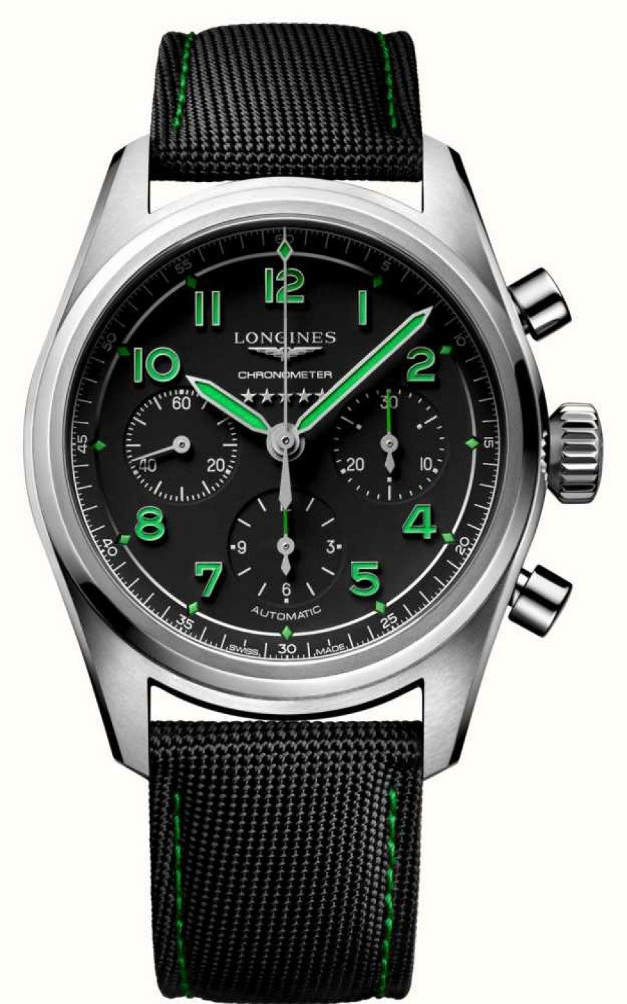 Men'S LONGINES | Longines Spirit Pioneer Edition | Automatic | Chronograph | Black Dial