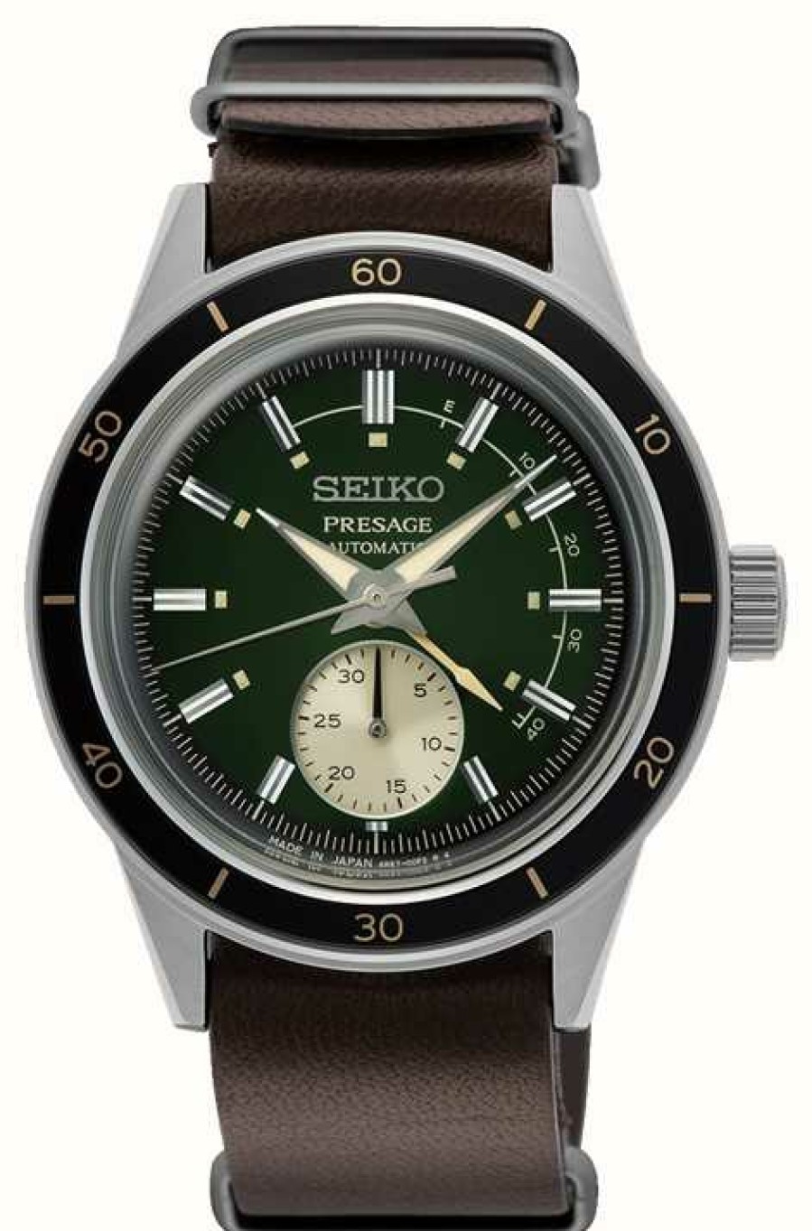 Men'S Seiko | Seiko Presage Style 60S Green Dial Watch