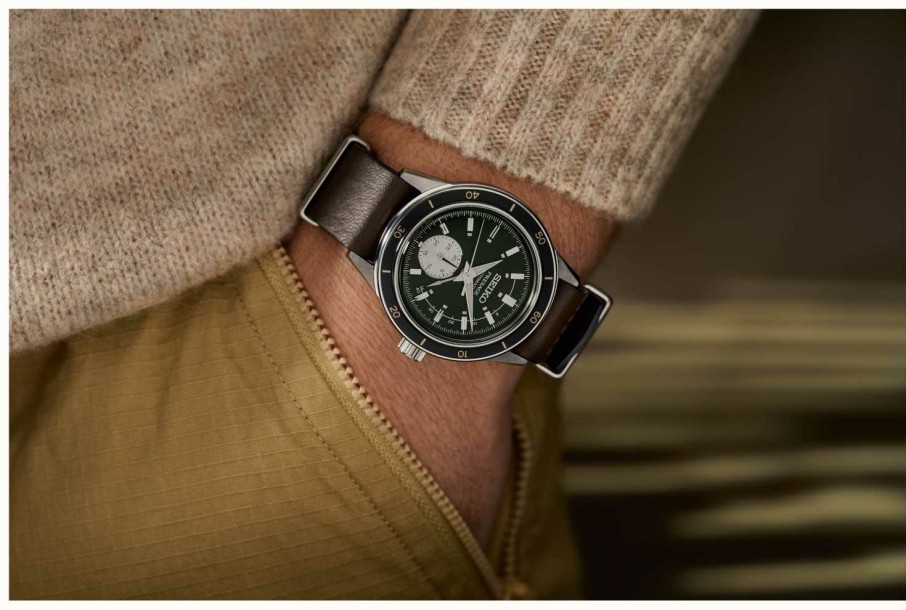 Men'S Seiko | Seiko Presage Style 60S Green Dial Watch