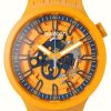 Men'S Swatch | Swatch Big Bold Fresh Orange Silicone Strap Watch