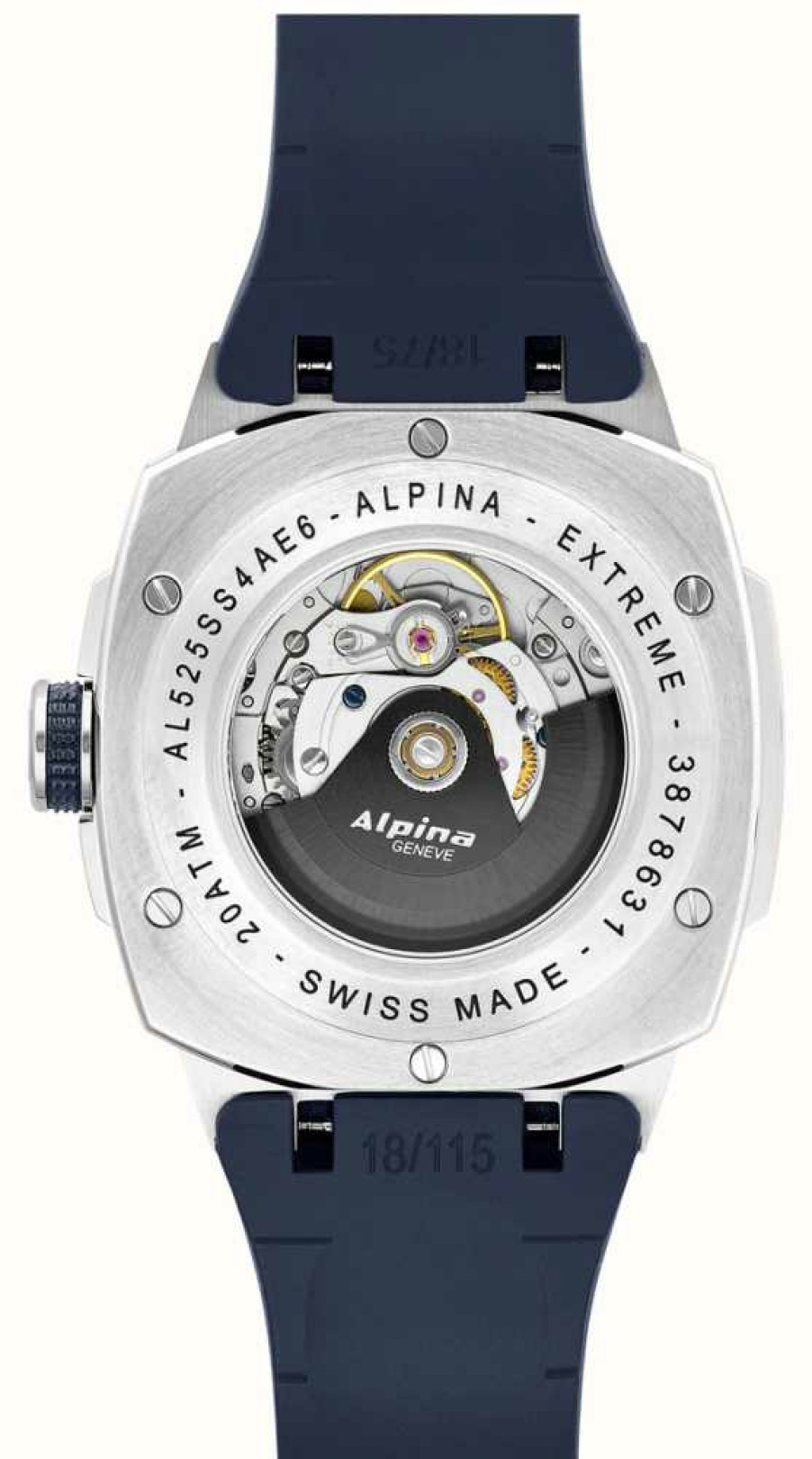 Men'S Alpina | Alpina Alpiner Extreme Automatic (41Mm) Navy Dial / Navy Rubber