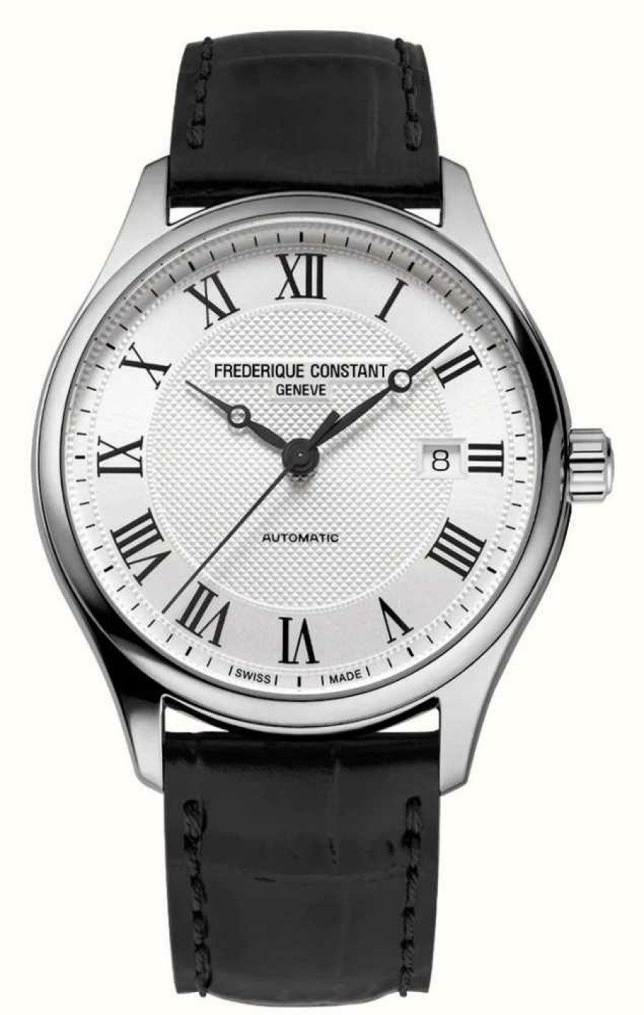 Men'S Frederique Constant | Frederique Constant Classic Index | Automatic | Silver Dial | Black Leather