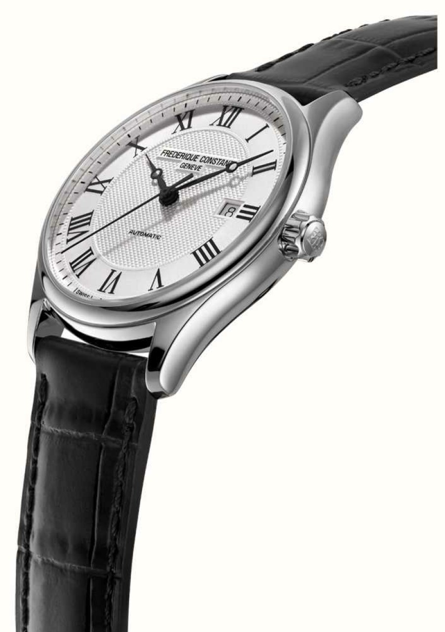 Men'S Frederique Constant | Frederique Constant Classic Index | Automatic | Silver Dial | Black Leather