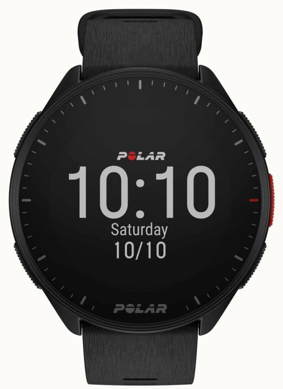 Men'S Polar | Polar Polar Pacer | Black Silicone Strap | S-L