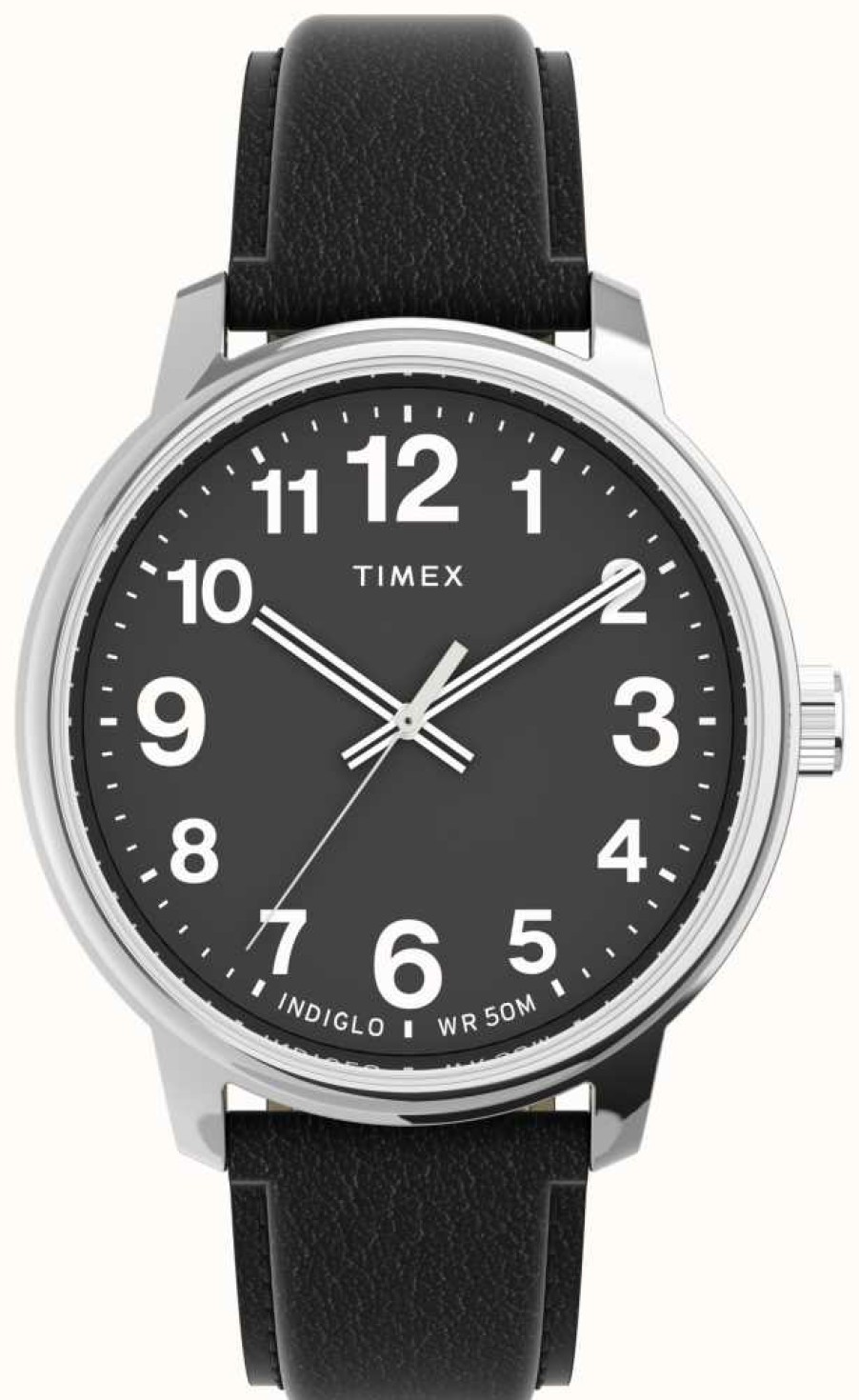 Men'S Timex | Timex Easy Reader Bold Leather Strap Watch