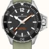 Men'S Hamilton | Hamilton Khaki Navy Frogman Automatic (46Mm) Black Dial / Green Rubber Strap