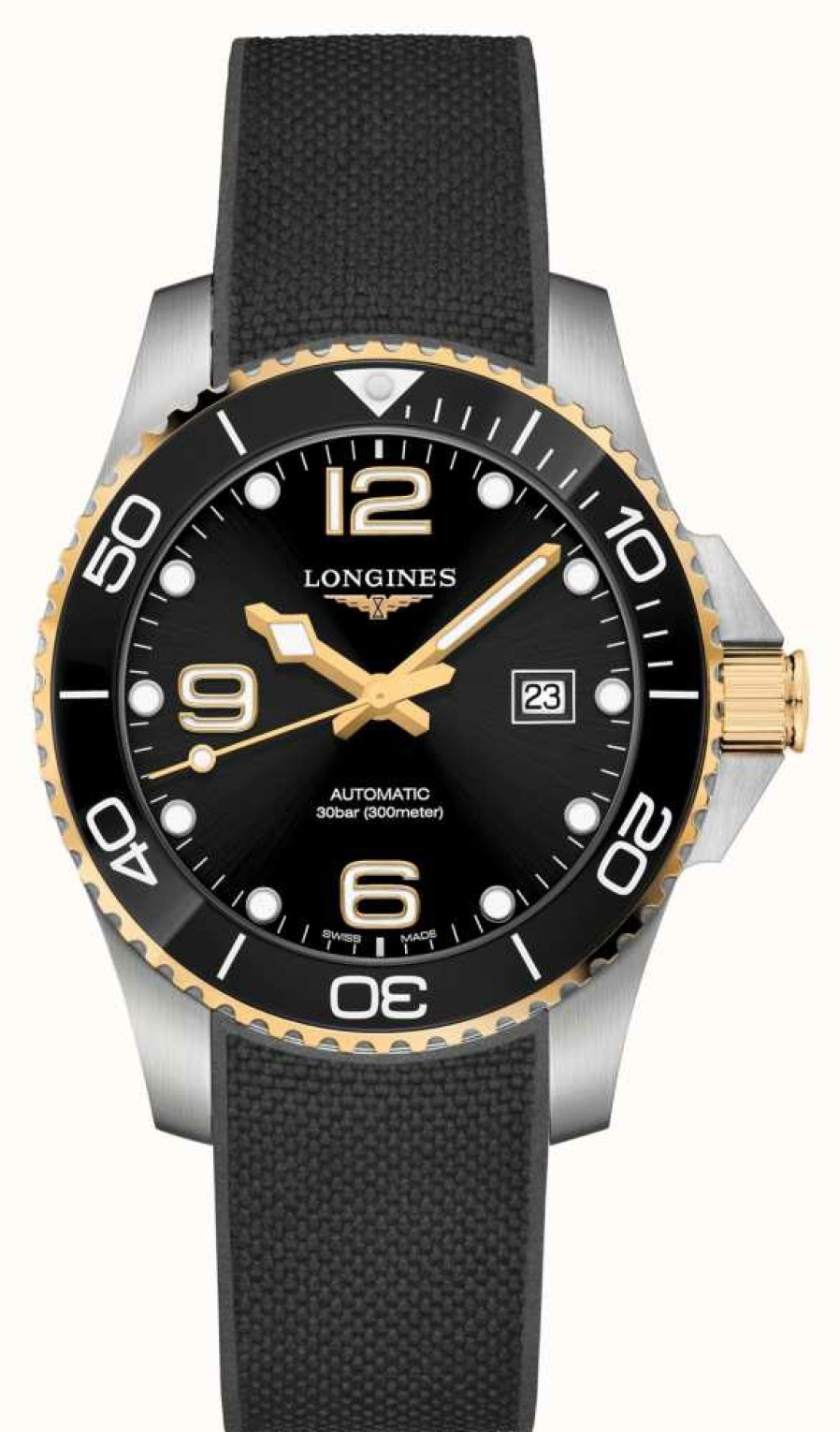 Men'S LONGINES | Longines Hydroconquest Automatic 43Mm Black Rubber Strap