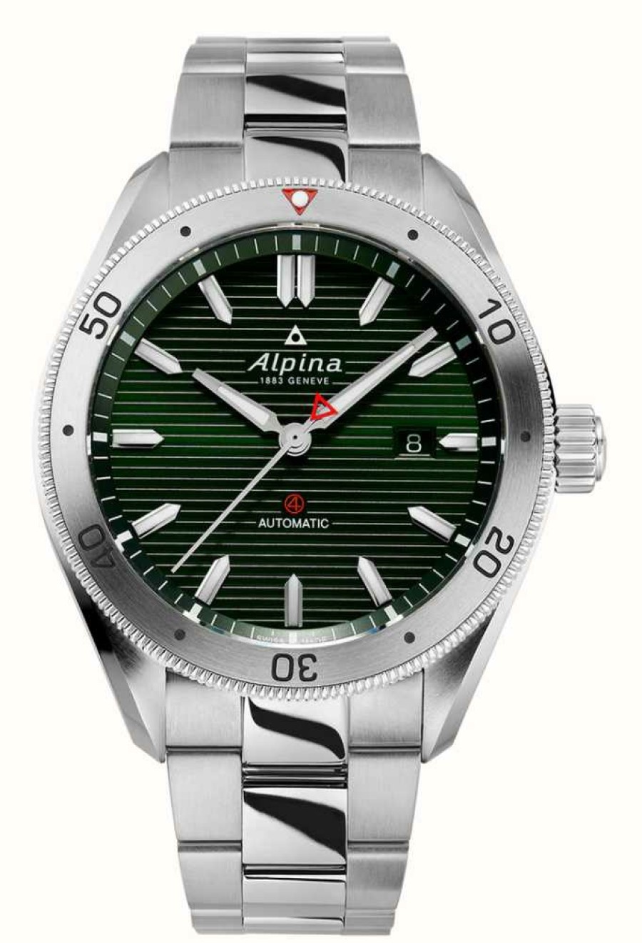 Men'S Alpina | Alpina Alpiner 4 Automatic (44Mm) Green Dial / Stainless Steel