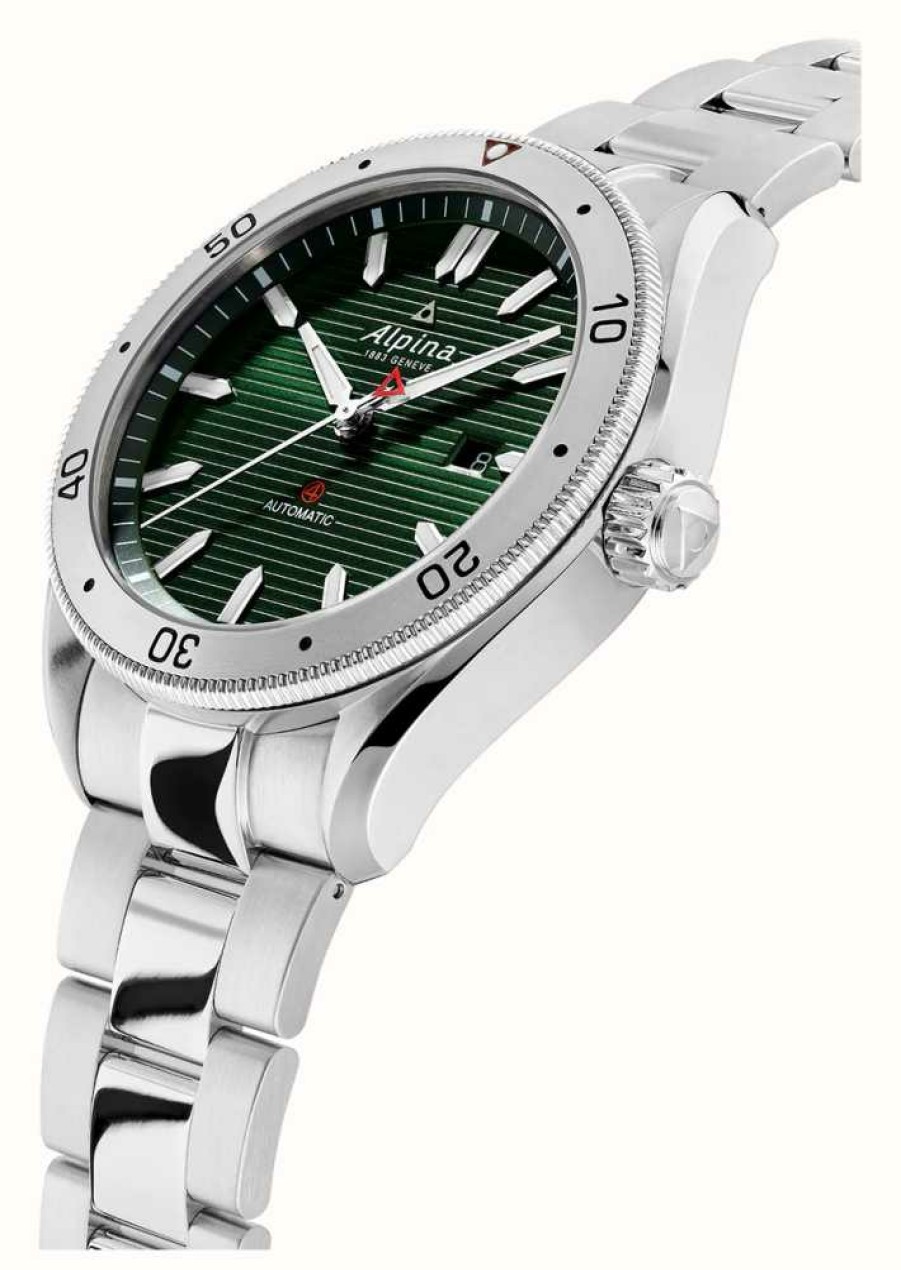 Men'S Alpina | Alpina Alpiner 4 Automatic (44Mm) Green Dial / Stainless Steel