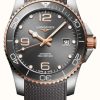 Men'S LONGINES | Longines Hydroconquest Automatic 39Mm Grey Rubber Strap