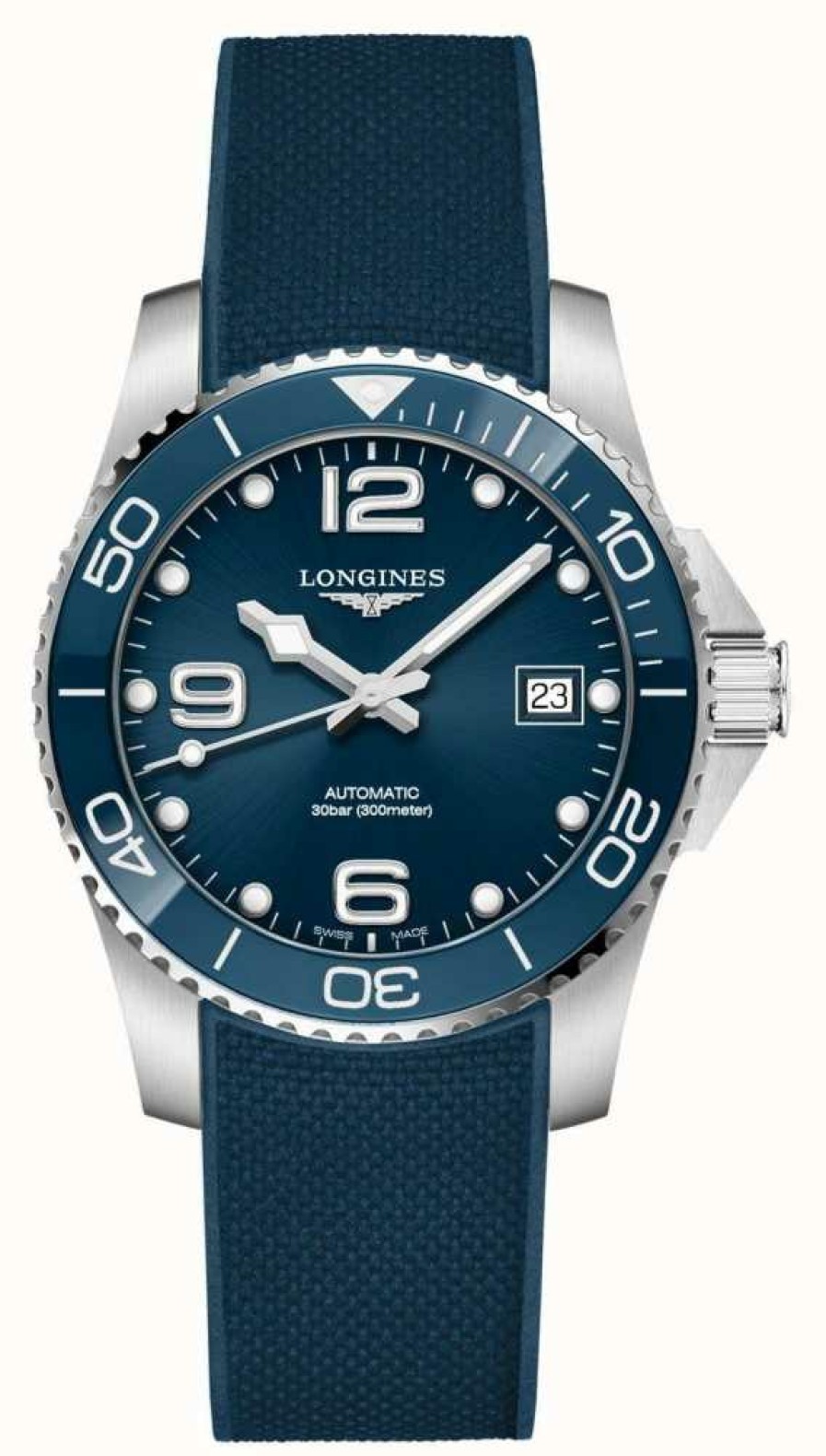 Men'S LONGINES | Longines Hydroconquest Automatic 39Mm Blue Rubber Strap