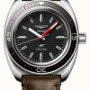 Men'S LONGINES | Longines Ultra-Chron Automatic Chronometer (43Mm) Black Dial / Brown Leather Strap - Box Edition