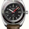 Men'S LONGINES | Longines Ultra-Chron Automatic Chronometer (43Mm) Black Dial / Brown Leather Strap