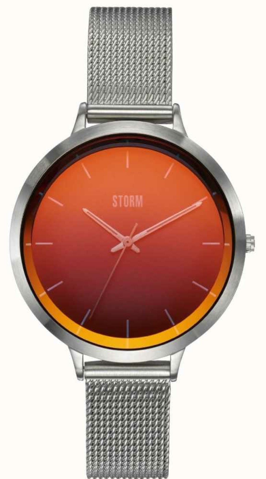 Men'S STORM | Storm Mini Styro Lazer Red | Stainless Steel Mesh Bracelet