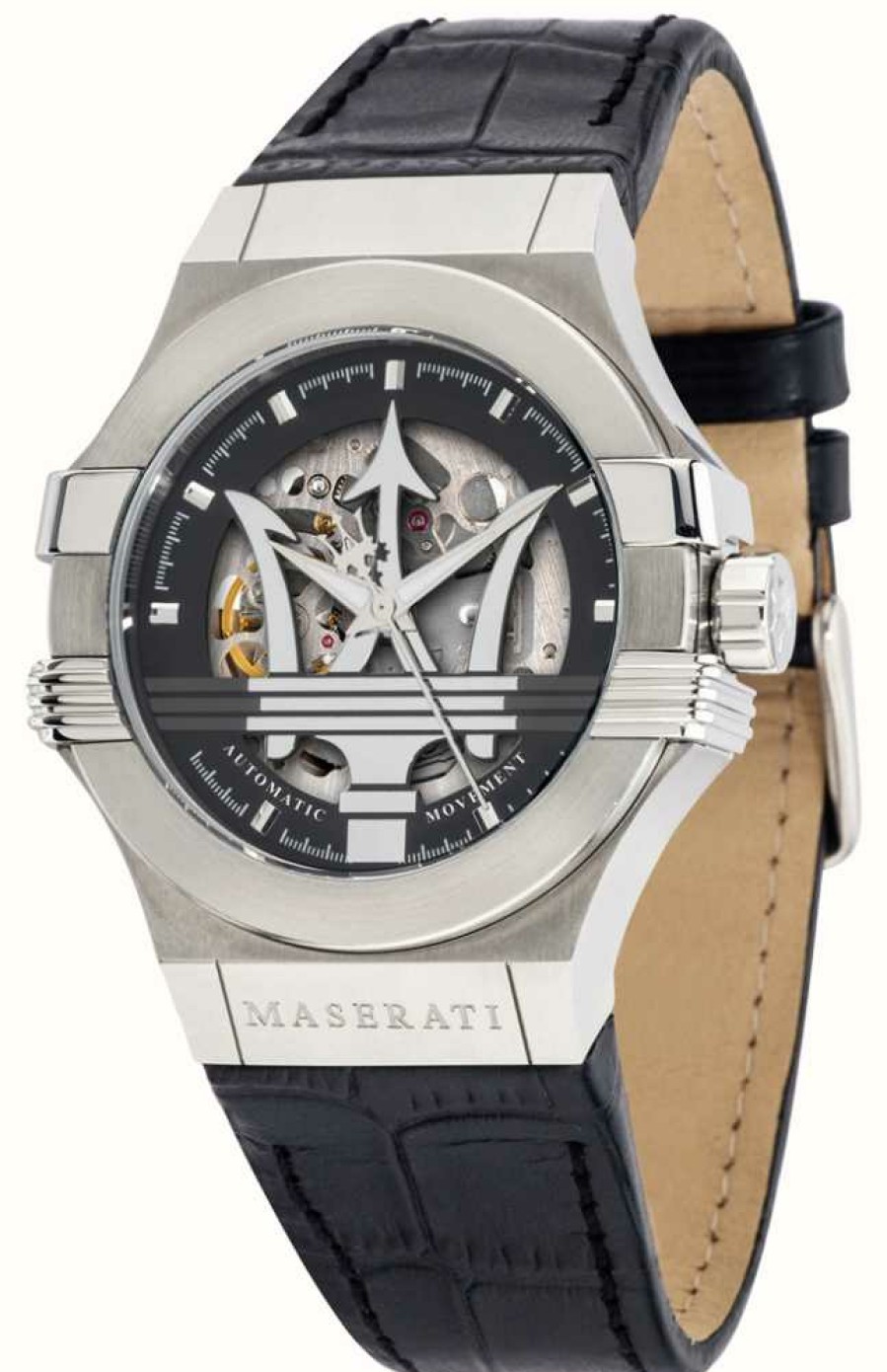 Men'S Maserati | Maserati Potenza | Automatic | Black Leather Strap