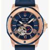 Men'S Bulova | Bulova Marine Star Z Blue Silicone Strap | Blue Dial