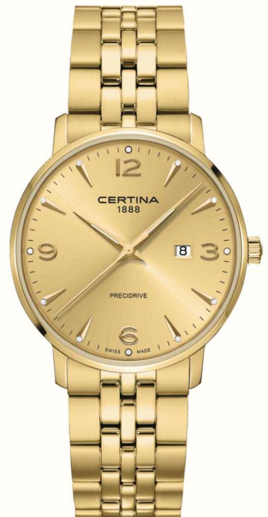 Men'S Certina | Certina Ds Caimano Quartz 39Mm Gold Pvd Coated