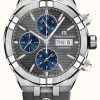 Men'S Maurice Lacroix | Maurice Lacroix Aikon Automatic Chronograph Titanium Day/Date (44Mm) Grey Dial / Grey Rubber