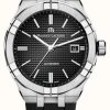 Men'S Maurice Lacroix | Maurice Lacroix Aikon Automatic (42Mm) Black Clous De Paris Dial / Black Rubber