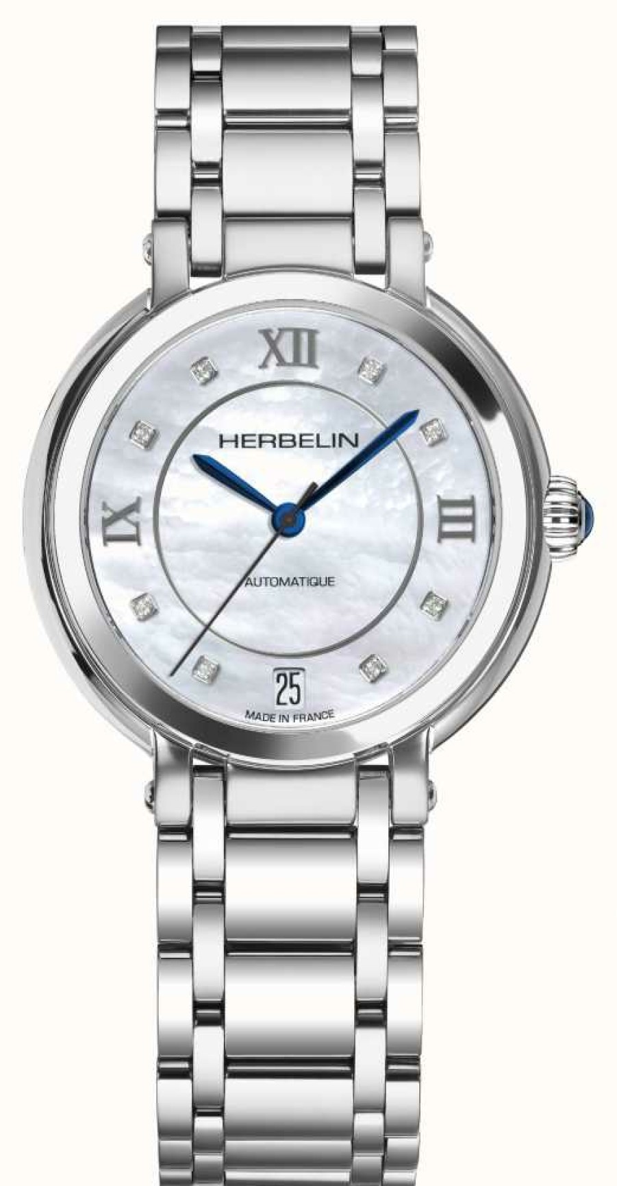 Women'S Herbelin | Herbelin Galet Women'S Automatic Watch Diamond Set Dial