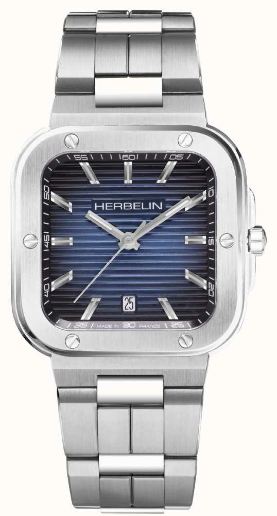 Men'S Herbelin | Herbelin Cap Camarat Blue Rectangular Dial Watch