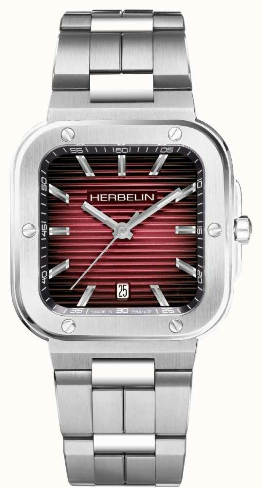 Men'S Herbelin | Herbelin Cap Camarat Red Gradient Rectangular Dial Watch