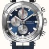 Men'S Herbelin | Herbelin Newport Heritage Chronograph (42Mm) Blue Dial / Blue Rubber