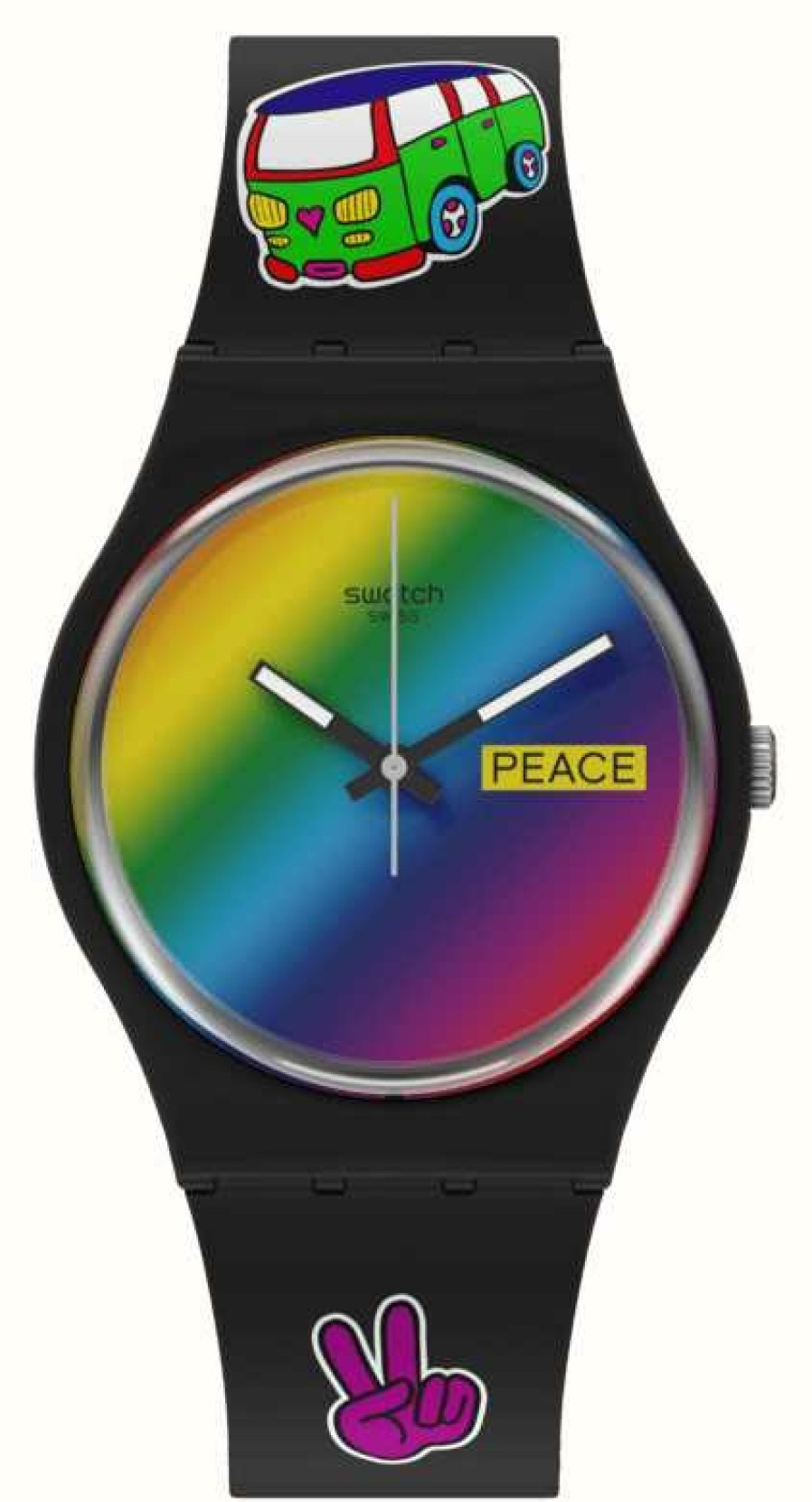 Men'S Swatch | Swatch Flower Power Go With The 'Bow Bioceramic Watch