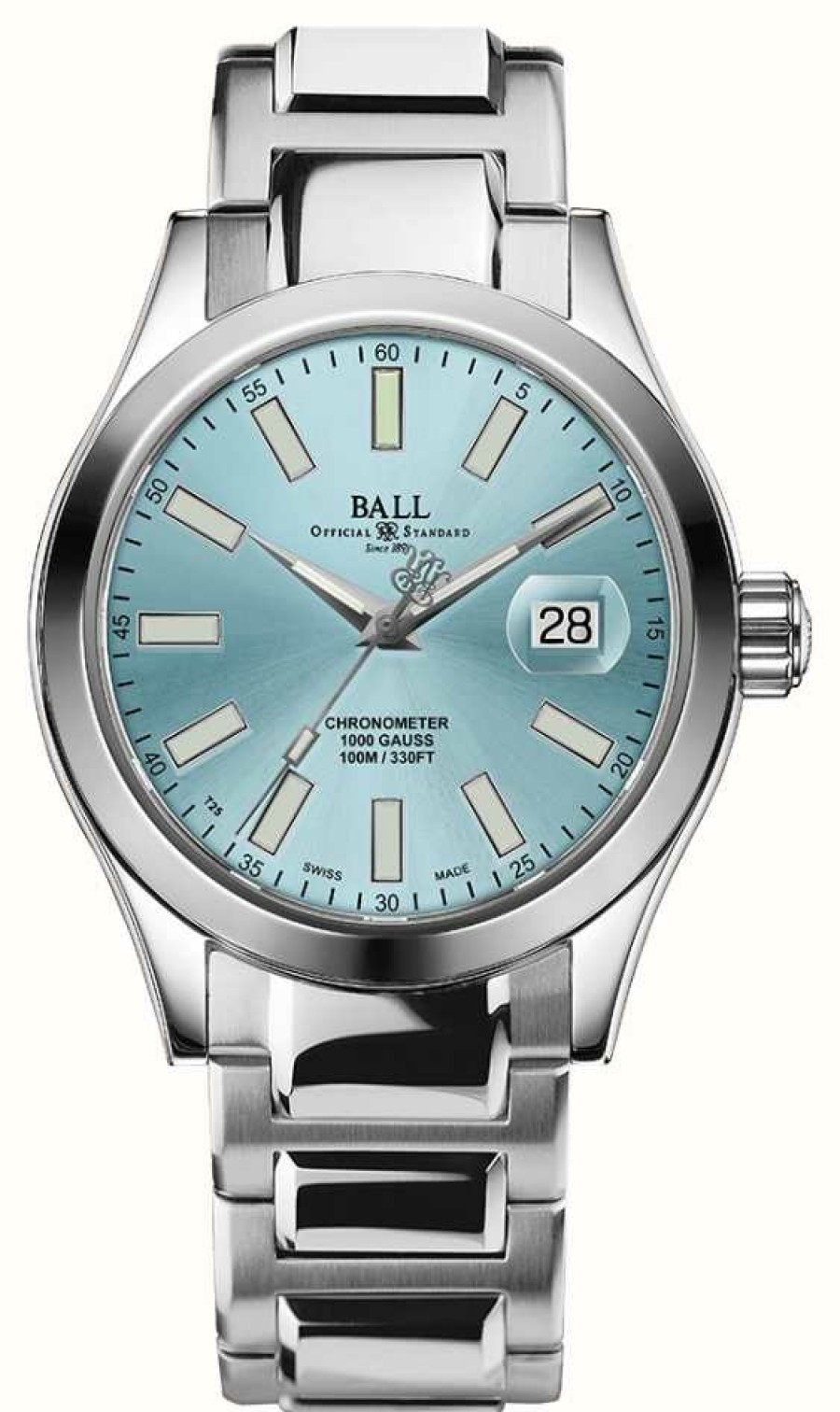 Men'S Ball Watch Company | Ball Watch Company Engineer Iii Marvelight Chronometer (40Mm) Automatic Ice Blue