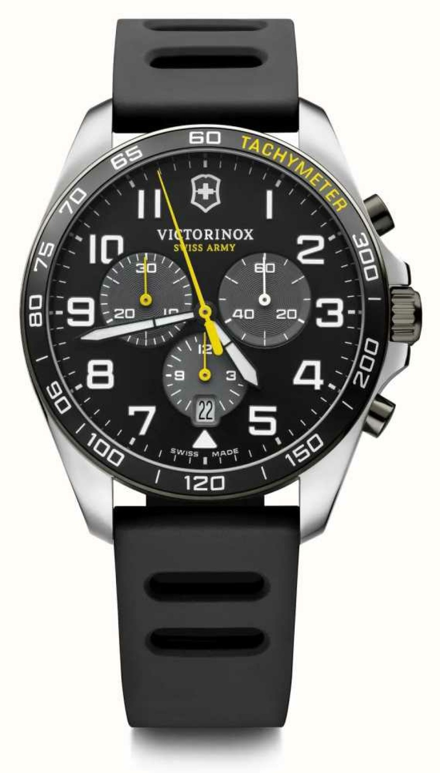 Men'S Victorinox | Victorinox Fieldforce Sport Chrono 42M | Black Dial | Black Rubber