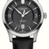 Men'S Victorinox | Victorinox Alliance Mecha O40, Black Dial, Black Leather Strap